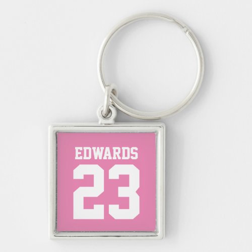 Custom Sports Numbered With Name Keychain
