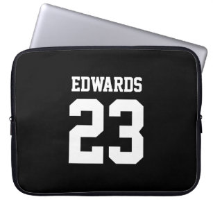 Custom Sports Numbered With Name Laptop Sleeve