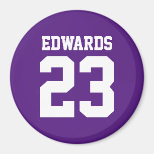Custom Sports Numbered With Name Magnet