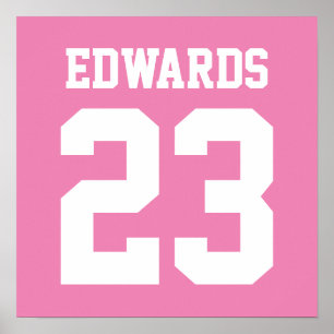 Custom Sports Numbered With Name Poster
