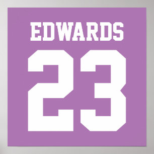 Custom Sports Numbered With Name Poster