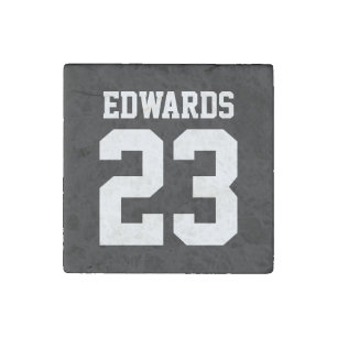 Custom Sports Numbered With Name Stone Magnet