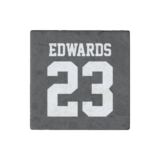 Custom Sports Numbered With Name Stone Magnet (Front)