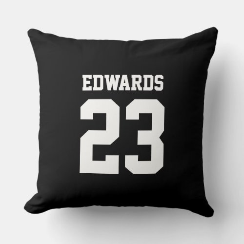 Custom Sports Numbered With Name Throw Pillow