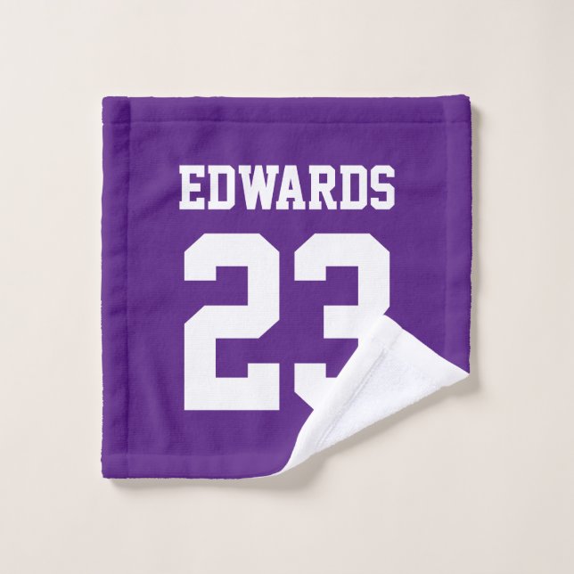 Custom Sports Numbered With Name Wash Cloth (Wash Cloth)