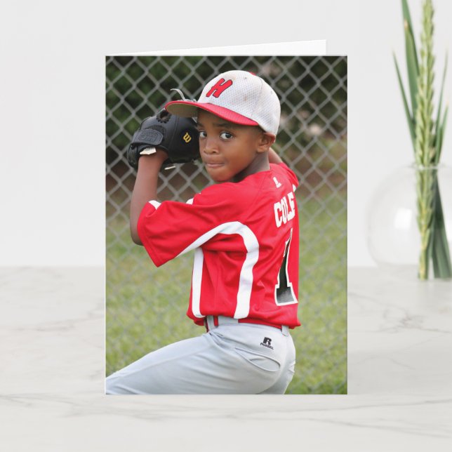 Custom Sports Photo Greeting Card (Front)