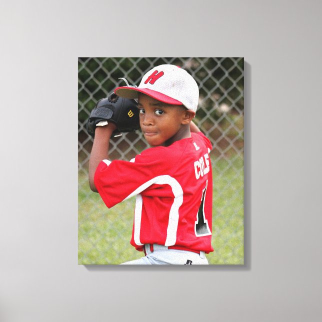 Custom Sports Player Athlete Photo Wrapped Canvas Print (Front)