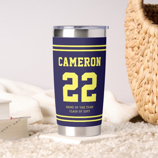 Custom Sports Style School College Team Players Insulated Tumbler (Living Room)