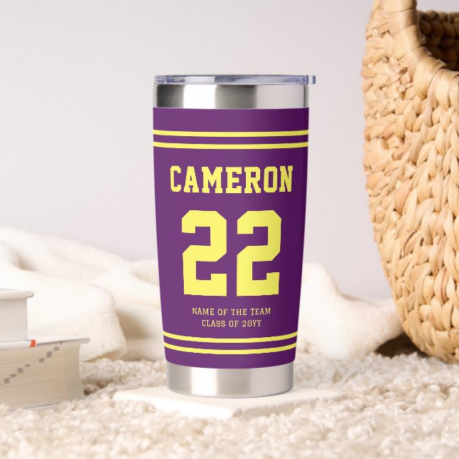 Custom Sports Style School College Team Players Insulated Tumbler (Living Room)