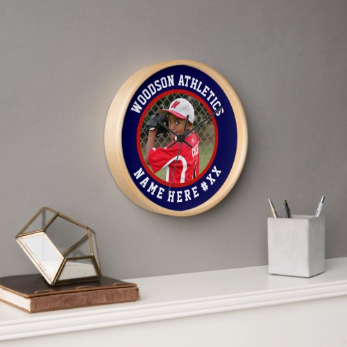 Custom sports team gift for coach or player clock