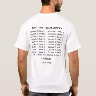 Custom Sports Team Logo, Players and Coach Names T-Shirt