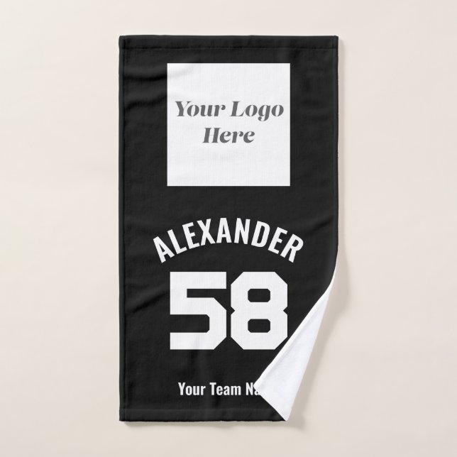Custom Sports Team Logo, Team & Player Name  Hand Towel (Hand Towel)