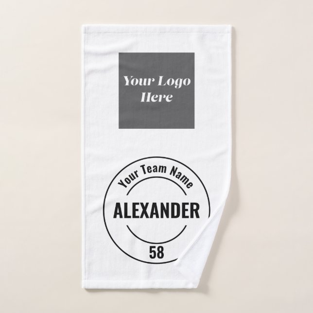Custom Sports Team Logo, Team & Player Name  Hand Towel (Hand Towel)