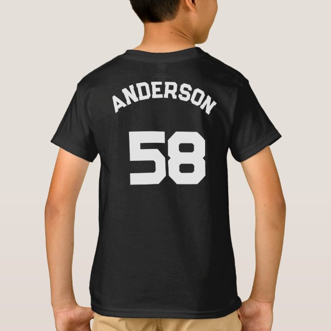 Custom Sports Team Logo with Name and Number  T-Shirt (Back)