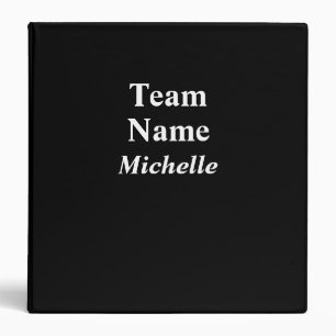 Custom Sports Team Name 3 Ring Binder
