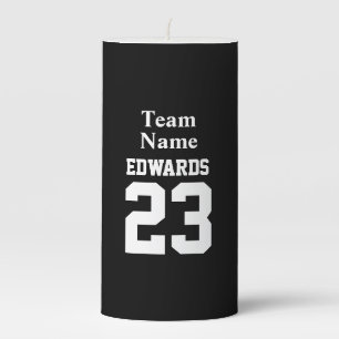 Custom Sports Team Name Pillar Candle