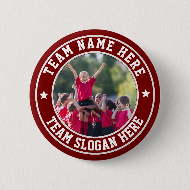 Custom Sports Team Photo Button (Front)