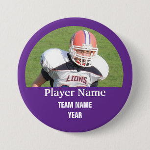 Custom sports team photo - PURPLE Pinback Button