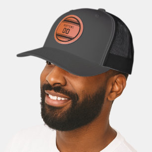 Custom Sports Team Striped Jersey Name & Number Leather Patch Hat