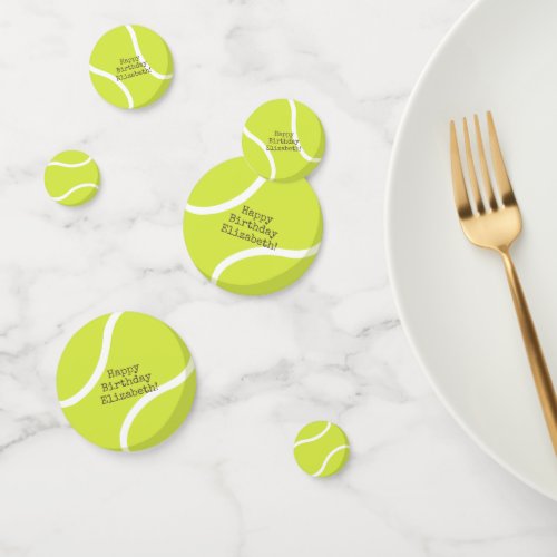 custom sports tennis birthday party confetti