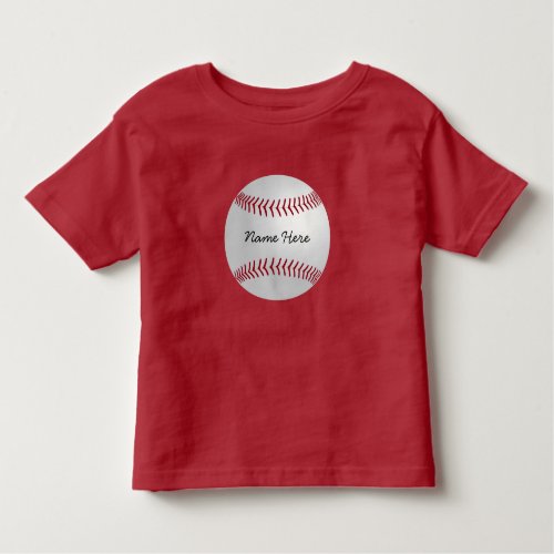Custom Sports Theme Baseball Add Your Name Toddler T_shirt