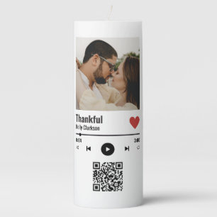 Custom Spotify Couple Music Anniversary With Code Pillar Candle