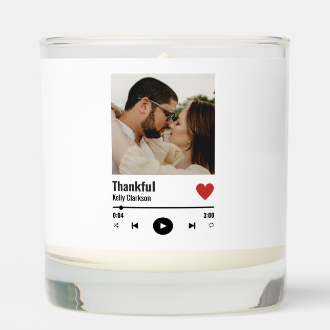 Custom Spotify Couple Music Anniversary With Code Scented Candle (Front)
