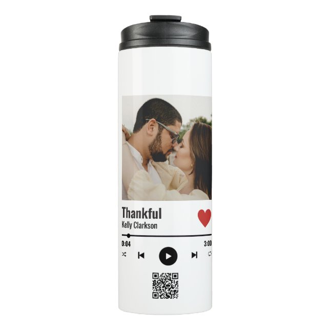 Custom Spotify Couple Music Anniversary With Code Thermal Tumbler (Front)