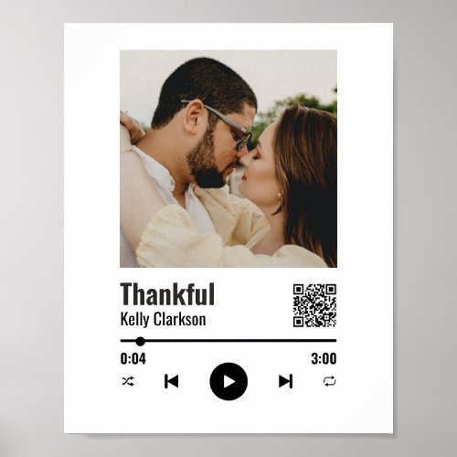 Custom Spotify Couple Photo Music anniversary  Poster