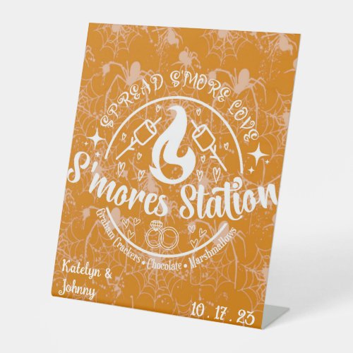 Custom Spread More Love Smores Station Halloween  Pedestal Sign