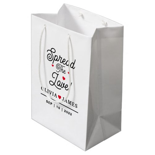 Custom Spread The Love and Save The Date Medium Gift Bag