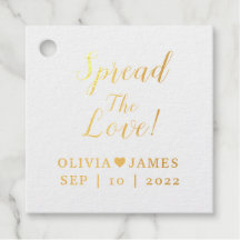 Custom Spread The Love Foil Favor Tags