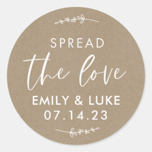 Custom Spread the Love Wedding Jam Favor Classic Round Sticker