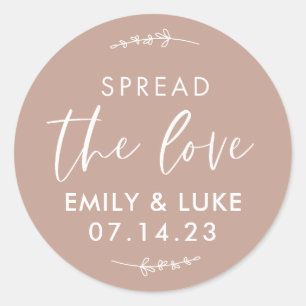 Custom Spread the Love Wedding Jam Favor Classic Round Sticker