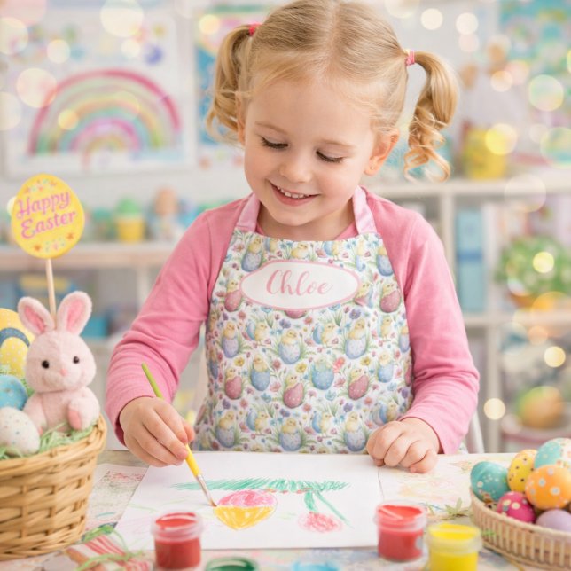 Custom Spring Apron with Pastel Easter Egg Pattern (Creator Uploaded)