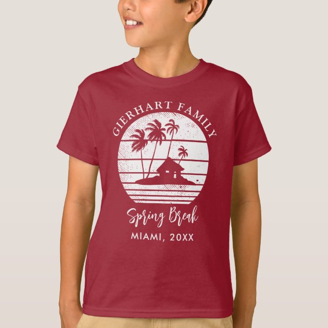 Custom Spring Break Beach Vacation Palm Trees T-Shirt (Front)