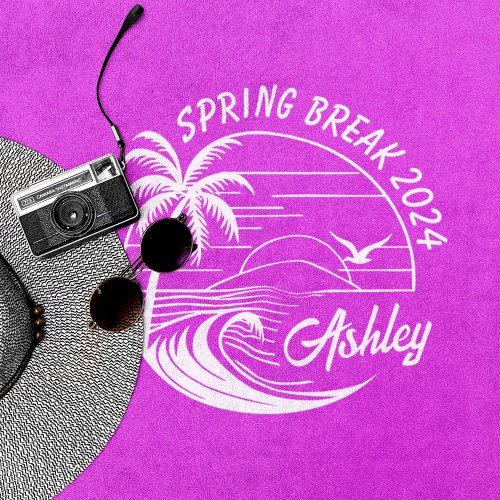 Custom Spring Break Girls Trip Cute Beach Fun Beach Towel