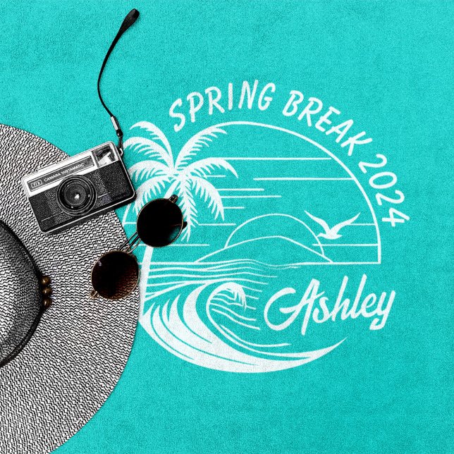 Custom Spring Break Girls Trip Cute Beach Fun Towel (Creator Uploaded)