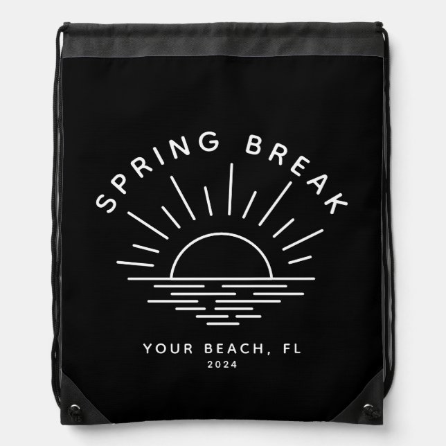 Custom Spring Break Summer Girlfriend Trip Drawstring Bag (Front)