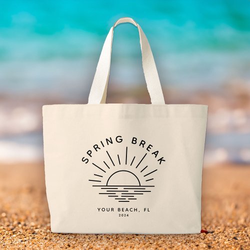 Custom Spring Break Summer Girlfriend Trip Large Tote Bag