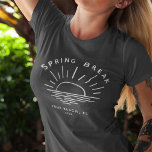 Custom Spring Break Summer Girlfriend Trip  T-Shirt<br><div class="desc">Embrace the chic minimalism of spring break with this personalized tee celebrating your girl squad's getaway! Ditch the touristy slogans and flaunt your squad's sophisticated spirit with a sleek, modern logo featuring your chosen destination. Every glance whispers, "Spring break done right. Personalize with your own spring break destination and year!...</div>