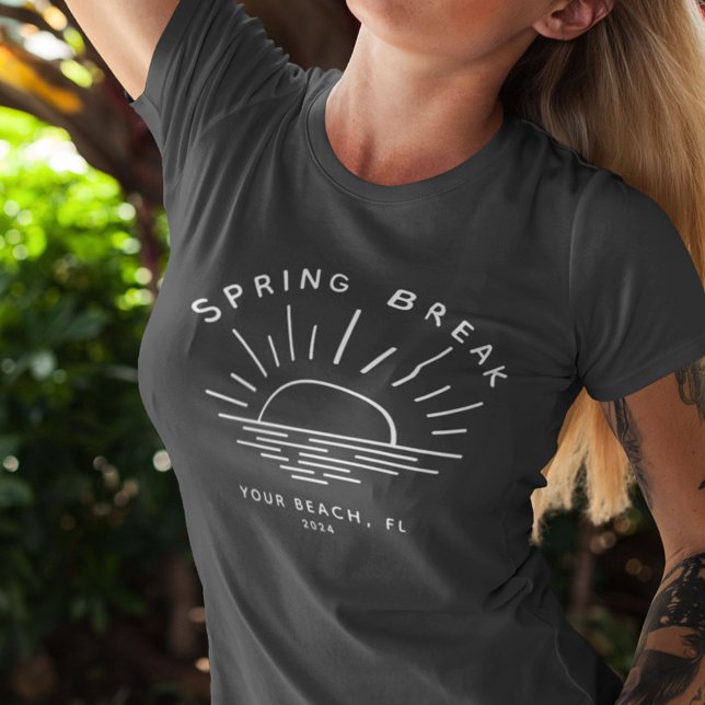 Custom Spring Break Summer Girlfriend Trip  T-Shirt (Personalize with your the destination of your spring break trip this year!)