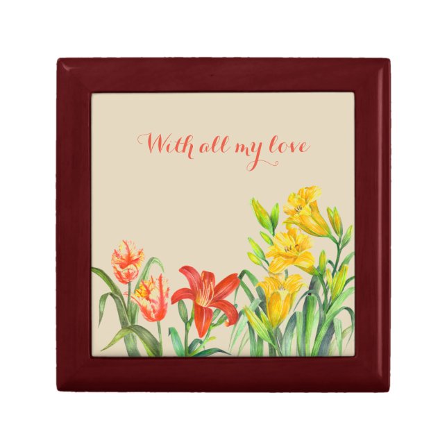 Custom Spring Flowers Floral Art Gift Box (Front)