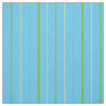 Custom Spring Green Stripes on Sky Blue Pattern Fabric