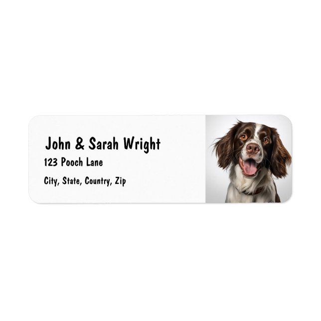 Custom Springer Spaniel Dog Address Label (Front)