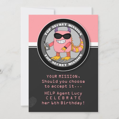 Custom SPY Birthday Party Invitation