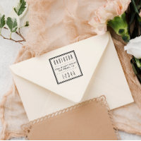 Custom Square Art Deco Return Address
