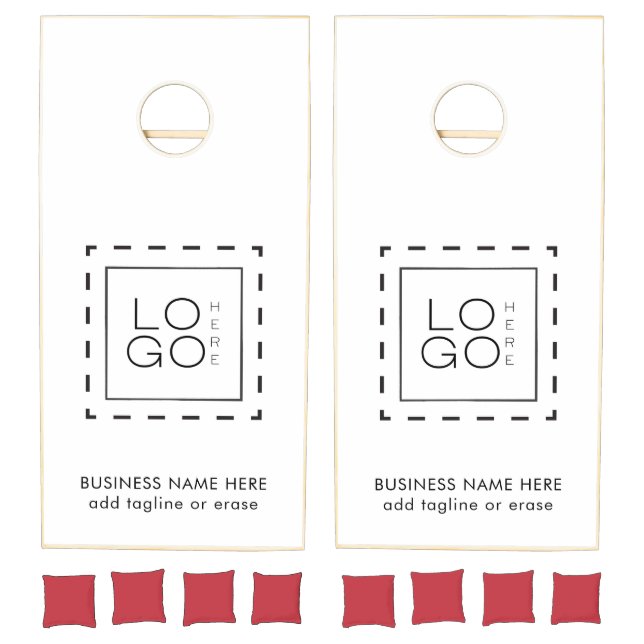 Custom Square Business Logo Minimalist Plain Cornhole Set (Set)