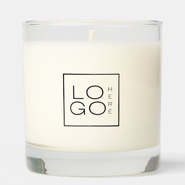 Custom Square Business Logo Minimalist Plain Scented Candle (Front)