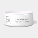 Custom Square Business Logo Minimalist Plain White Bowl<br><div class="desc">Promote your business with this elegant pet bowl,  featuring custom logo template! Easily add your own logo by clicking on the "personalize" option.</div>